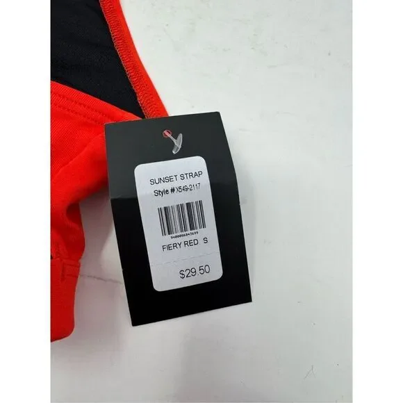 NWT Frederick's of Hollywood Women Small Sunset Strap Bathing Suit Top Fiery Red - Picture 4 of 5
